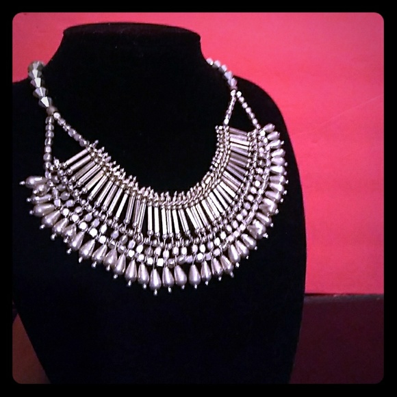 Hand-Crafted Jewelry - Vintage Hand-Crafted Boho/Fest Bib -Various Beads